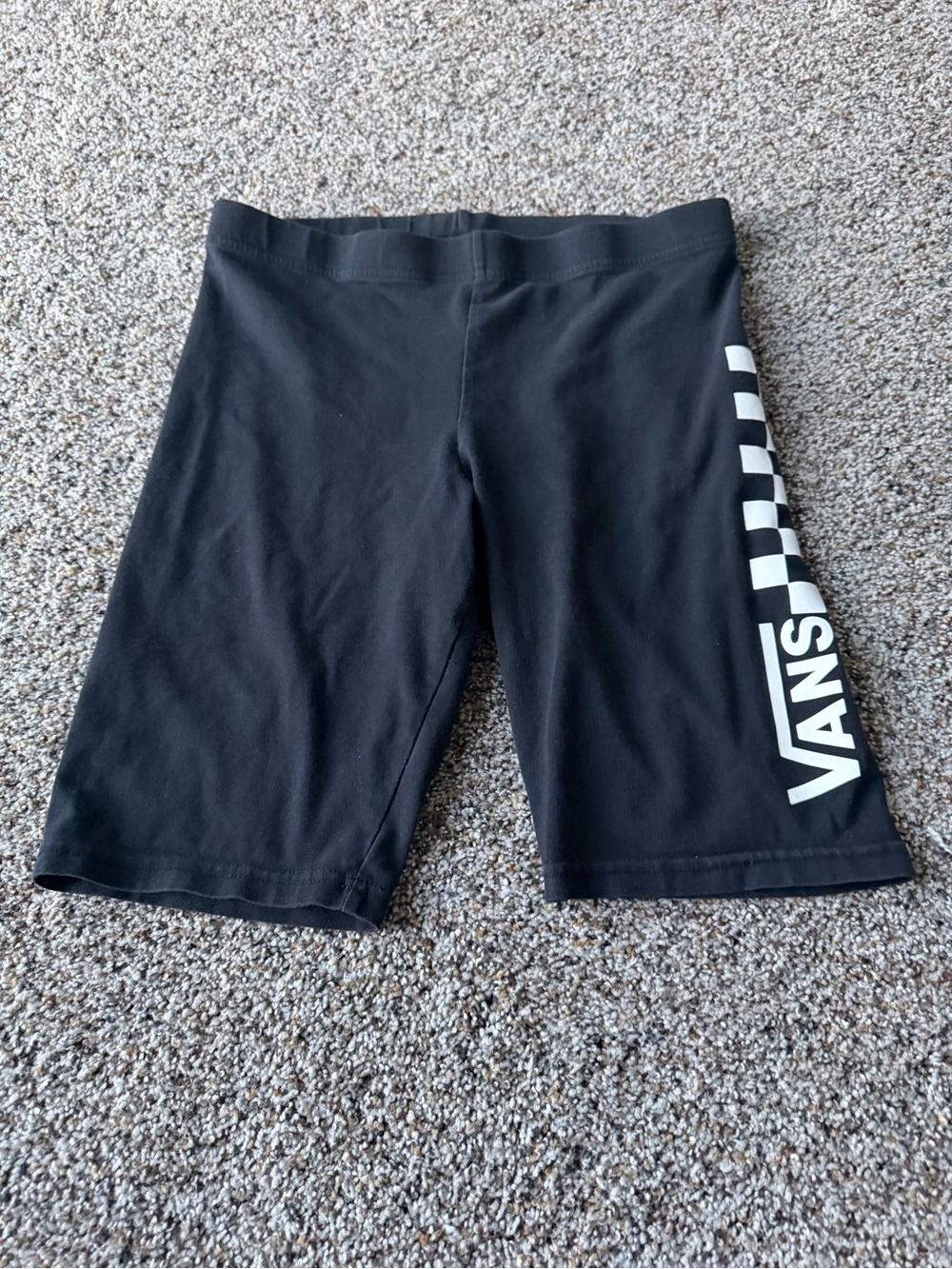Vans Chalkboard Black Checkerboard Bike Shorts Women's Small High Rise